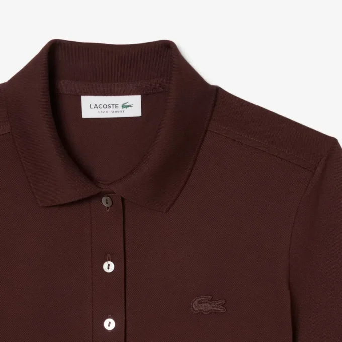 Polo L.12.D de mujer, corte ajustado y elástico, con tejido piqué