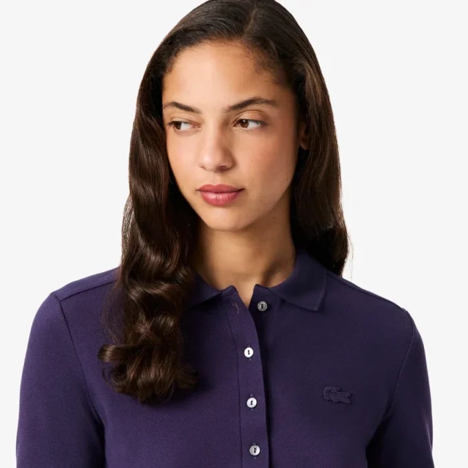 Polo L.12.D de mujer, corte ajustado y tejido elástico