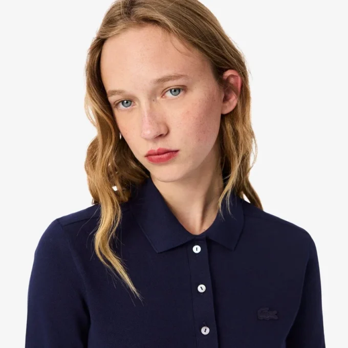 Polo L.12.D de mujer, corte ajustado y tejido elástico