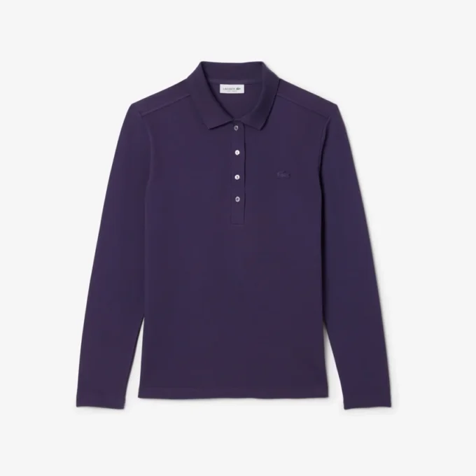Polo L.12.D de mujer, corte ajustado y tejido elástico