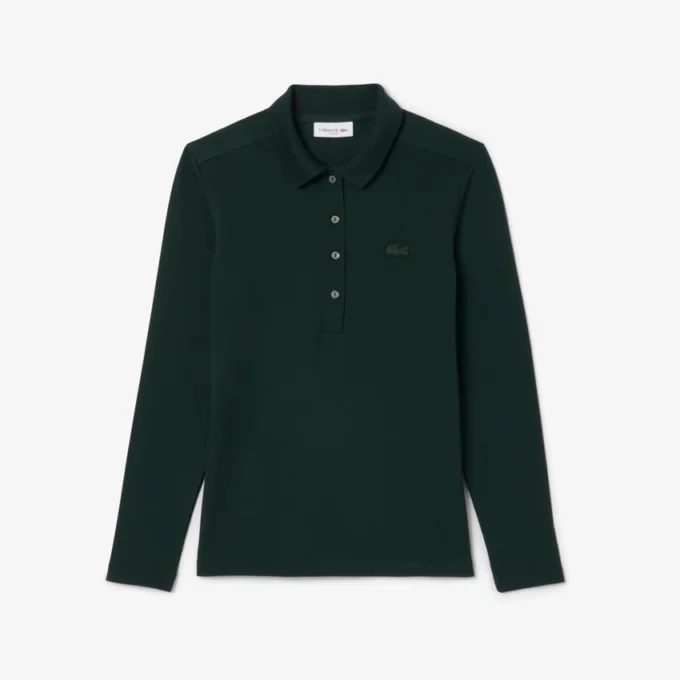 Polo L.12.D de mujer, corte ajustado y tejido elástico