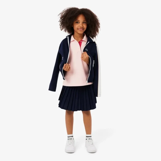 Polo oversize de piqué para niña
