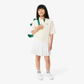 Polo oversize de piqué para niña