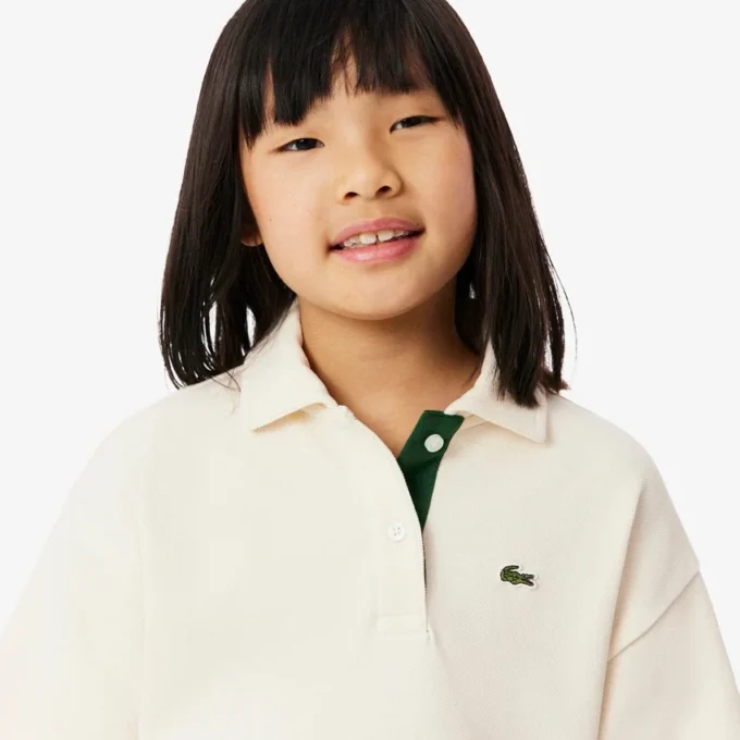 Polo oversize de piqué para niña