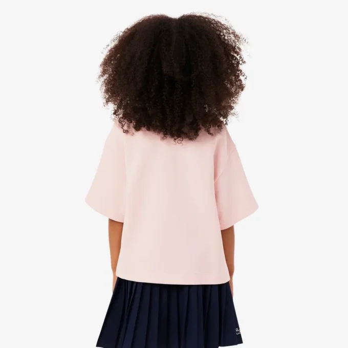 Polo oversize de piqué para niña