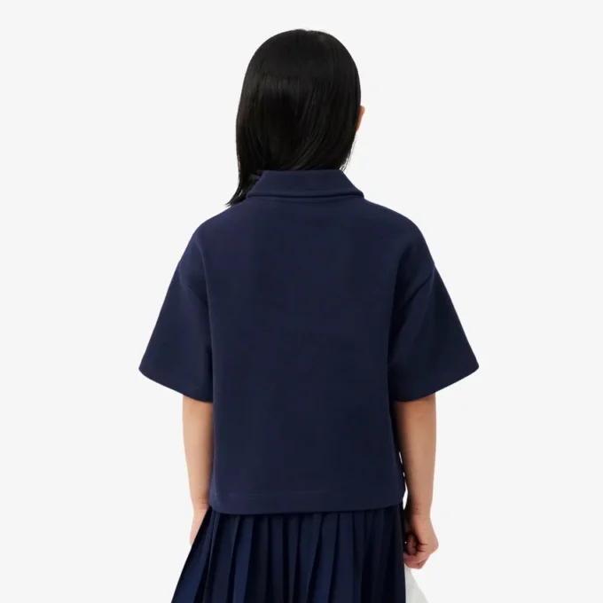 Polo oversize de piqué para niña