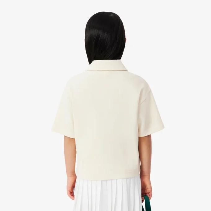 Polo oversize de piqué para niña