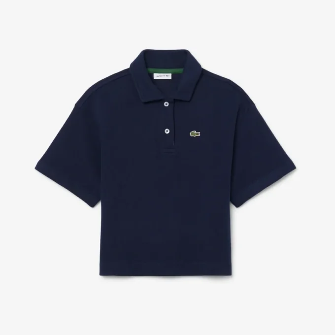 Polo oversize de piqué para niña