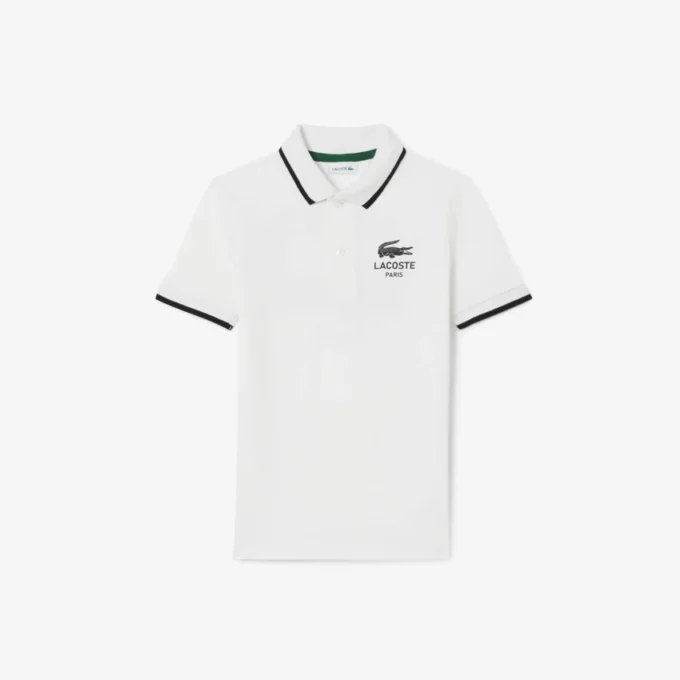 Polo Petit Piqué con cuello a rayas para niño