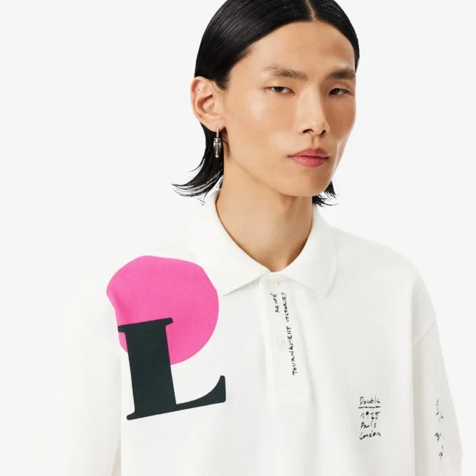 Polo Runway de piqué con estampado gráfico y corte holgado