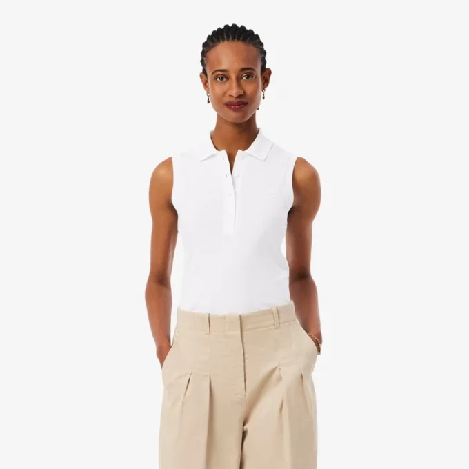 Polo sin mangas elástico L.12.D de corte ajustado para mujer