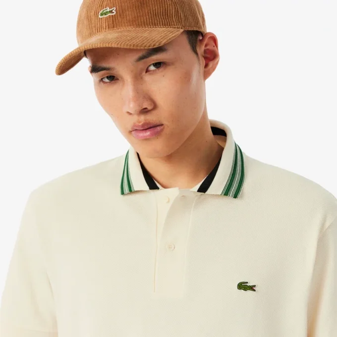 Polos de cuello rayado de corte clásico «Made in France» para hombre