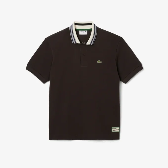 Polos de cuello rayado de corte clásico «Made in France» para hombre