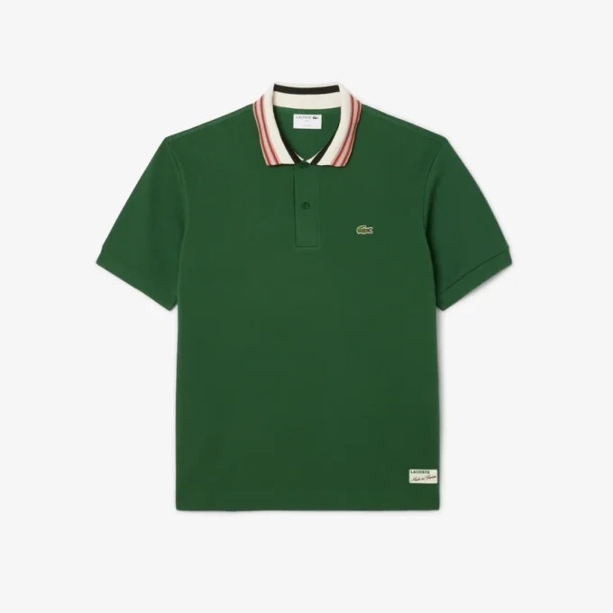 Polos de cuello rayado de corte clásico «Made in France» para hombre