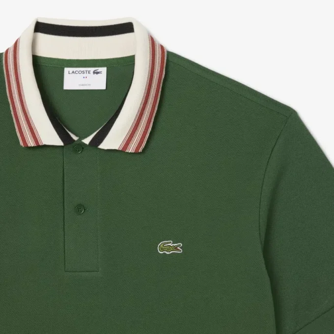 Polos de cuello rayado de corte clásico «Made in France» para hombre