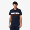 Polos de piqué fino con bloques de color y corte regular para hombre