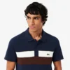 Polos de piqué fino con bloques de color y corte regular para hombre