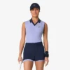 Polos de tenis sin mangas de punto elástico para mujer