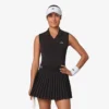 Polos de tenis sin mangas de punto elástico para mujer
