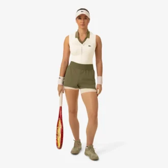 Polos de tenis sin mangas de punto elástico para mujer