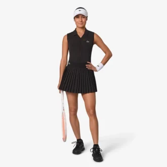 Polos de tenis sin mangas de punto elástico para mujer