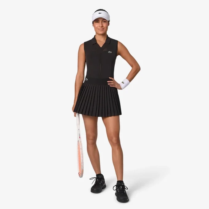 Polos de tenis sin mangas de punto elástico para mujer
