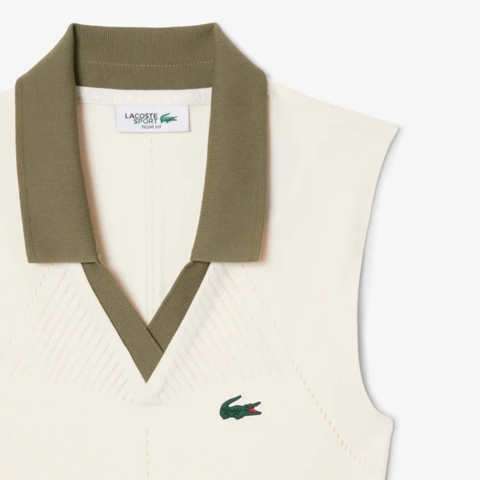 Polos de tenis sin mangas de punto elástico para mujer