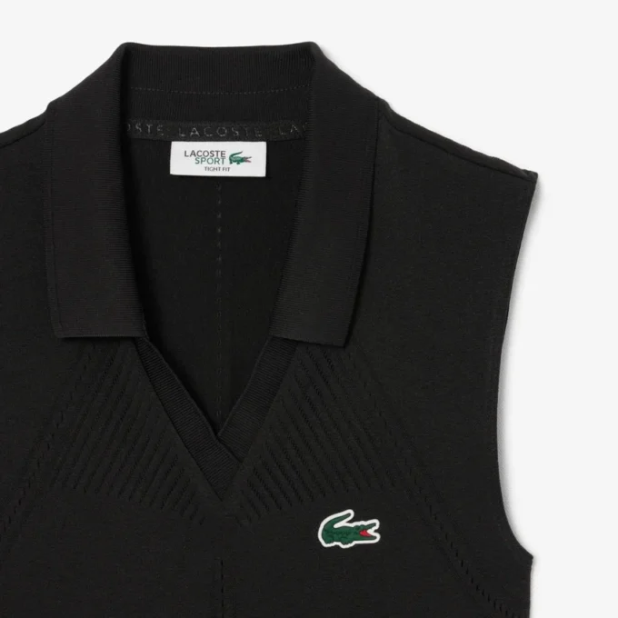 Polos de tenis sin mangas de punto elástico para mujer