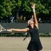 Polos de tenis sin mangas de punto elástico para mujer
