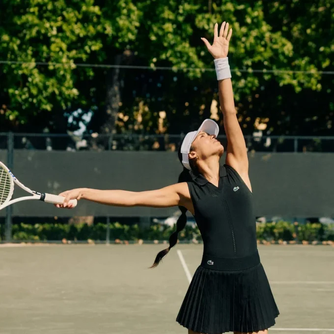 Polos de tenis sin mangas de punto elástico para mujer