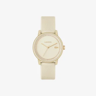 Reloj Lacoste.12.12 Go de 3 agujas con correa de silicona color champán