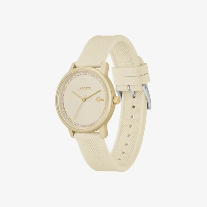 Reloj Lacoste.12.12 Go de 3 agujas con correa de silicona color champán