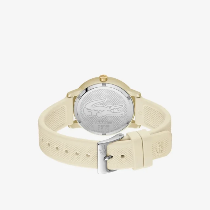 Reloj Lacoste.12.12 Go de 3 agujas con correa de silicona color champán