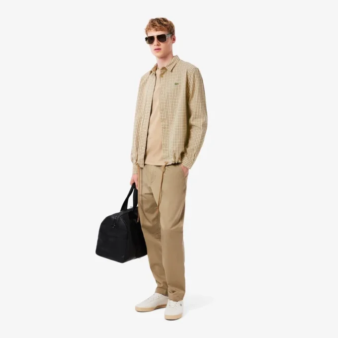 Sobrecamisa de cuadros de algodón grueso oversize para hombre