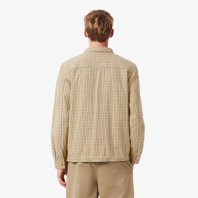 Sobrecamisa de cuadros de algodón grueso oversize para hombre