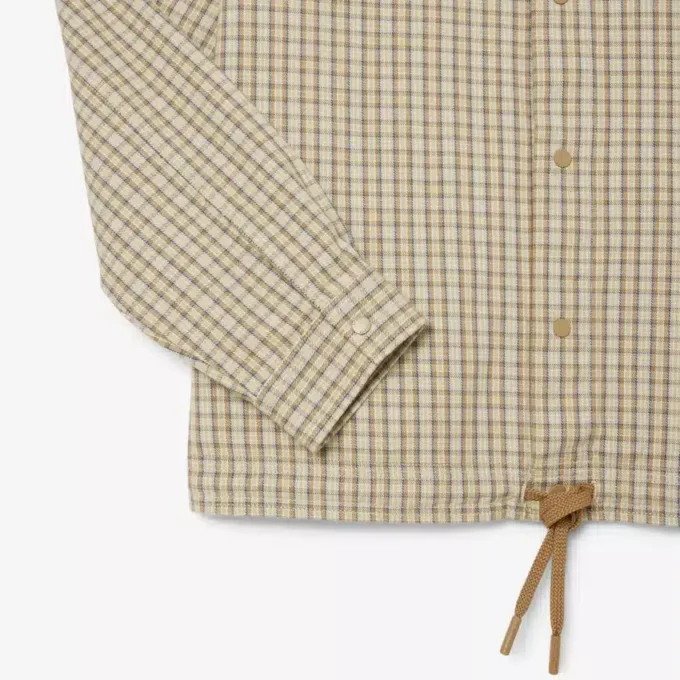 Sobrecamisa de cuadros de algodón grueso oversize para hombre
