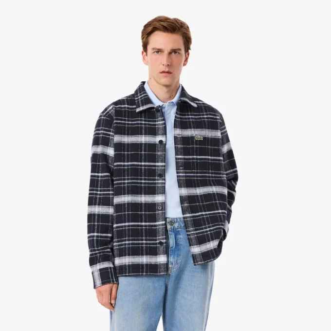 Sobrecamiseta de cuadros de algodón para hombre
