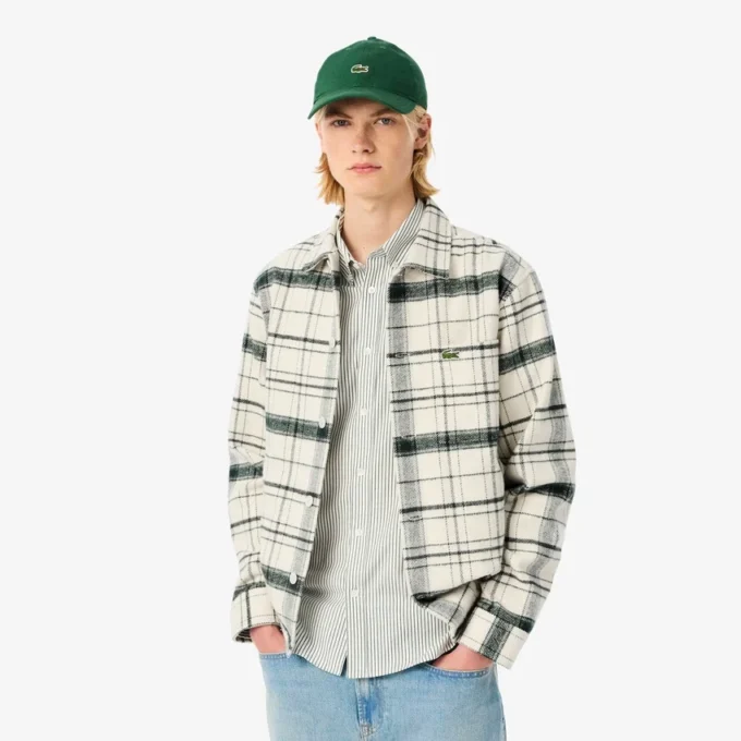 Sobrecamiseta de cuadros de algodón para hombre