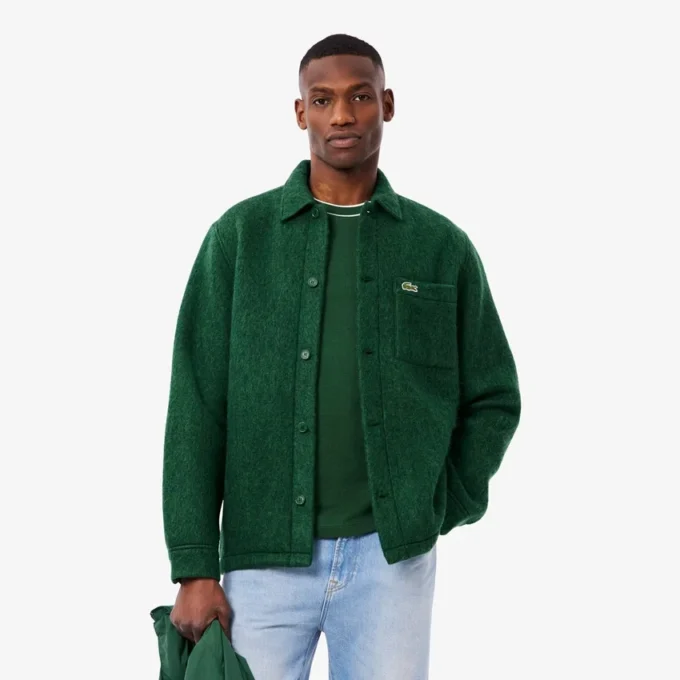 Sobrecamiseta de mezcla de lana para hombre