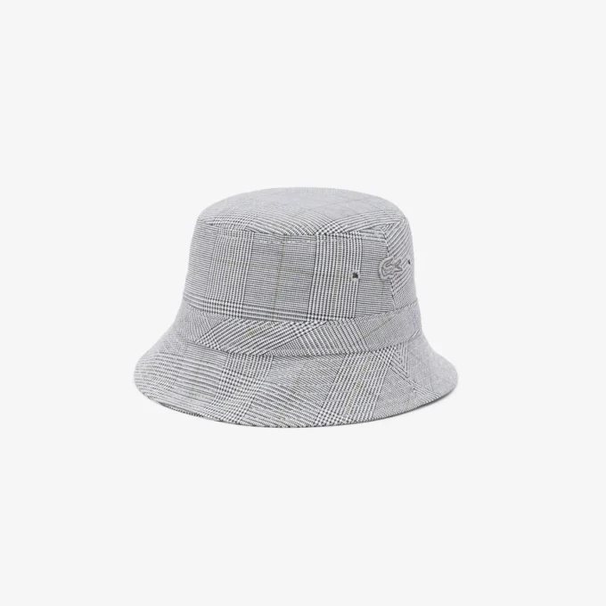 Sombrero de pescador unisex de algodón a cuadros de doble cara