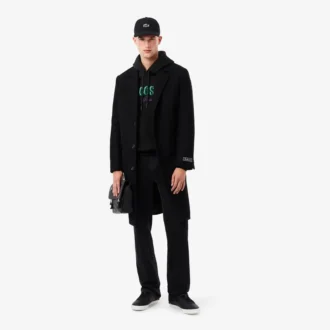 Sudadera con capucha bordada de corte holgado para hombre