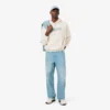 Sudadera con capucha bordada de corte holgado para hombre