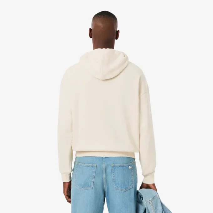 Sudadera con capucha bordada de corte holgado para hombre