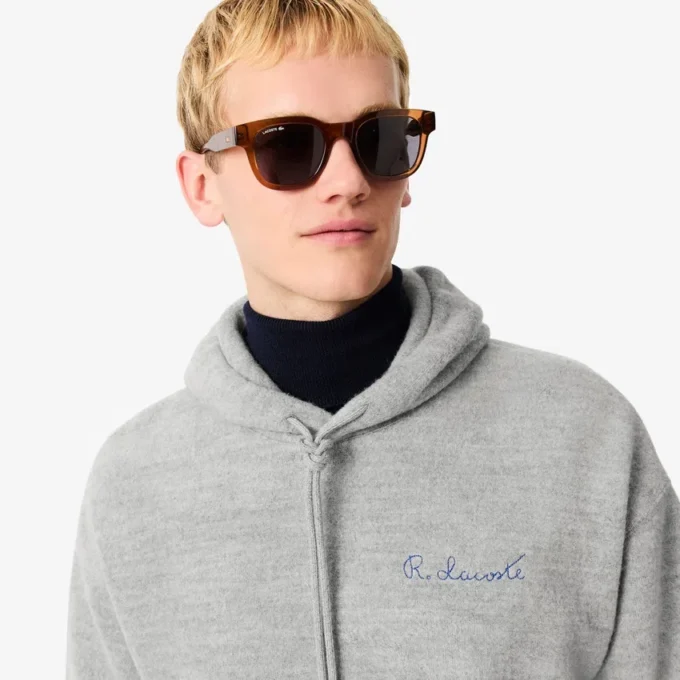 Sudadera con capucha bordada para hombre