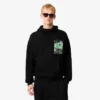 Sudadera con capucha de felpa estampada para hombre