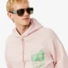 Sudadera con capucha de felpa estampada para hombre