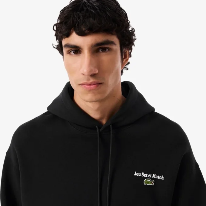 Sudadera con capucha de felpa estampada para hombre