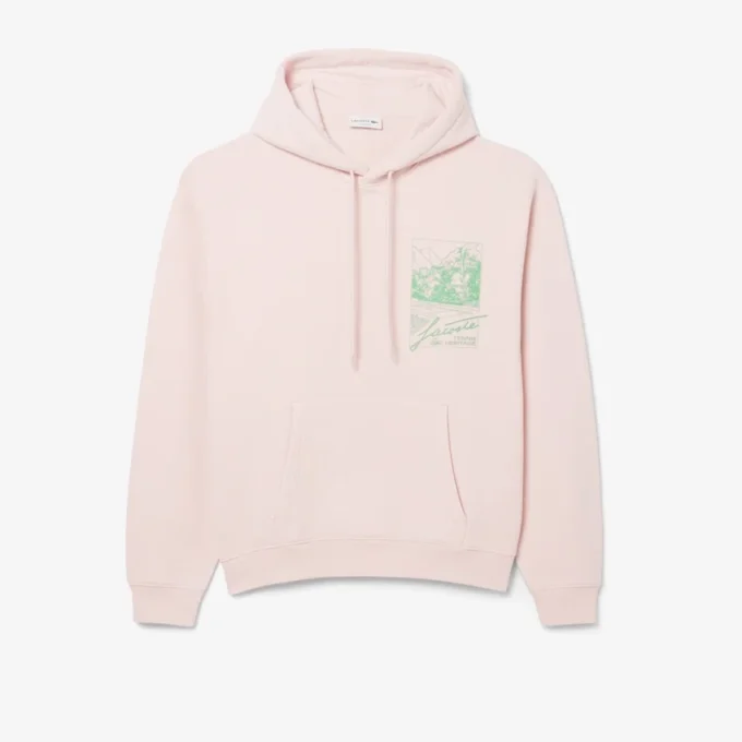 Sudadera con capucha de felpa estampada para hombre