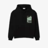 Sudadera con capucha de felpa estampada para hombre