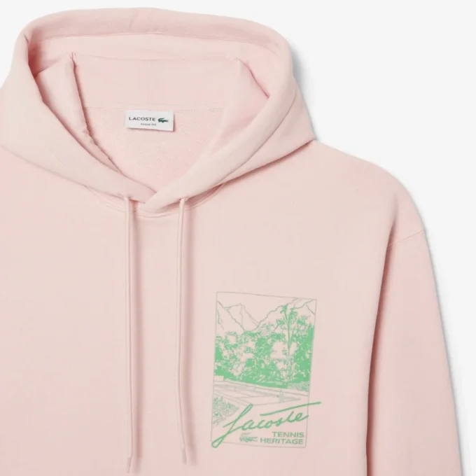 Sudadera con capucha de felpa estampada para hombre